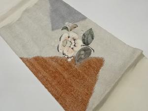 リサイクル　すくい織椿模様織出し袋帯
